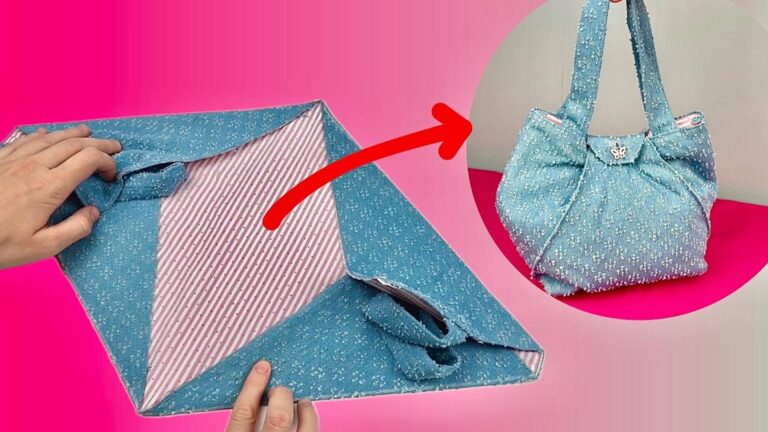Uszyj letnią torbę w 5 krokach z prostokątnego kawałka materiału!